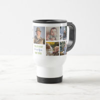 World's Best Grandpa Instagram Photo Collage Name Travel Mug
