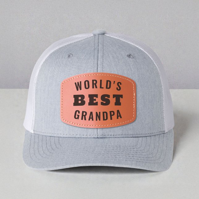 World's Best Grandpa Leather Patch Hat (Creator Uploaded)