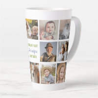 World's Best Grandpa Name Instagram Photo Collage Latte Mug