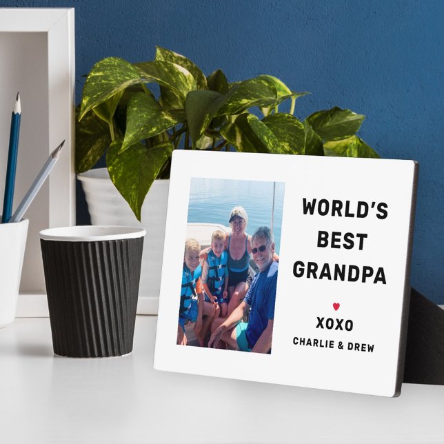 World's Best Grandpa Personalized Photo Plaque (Creator Uploaded)