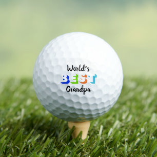 World's Best Grandpa Personalized Retro Typography Golf Balls