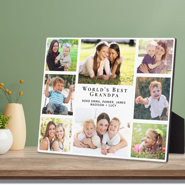 World's Best Grandpa Photo Collage Plaque (Creator Uploaded)