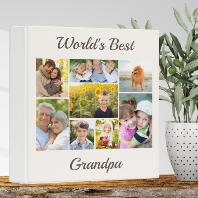 World's Best Grandpa Photo Collage Scrapbook 3 Ring Binder (Creator Uploaded)