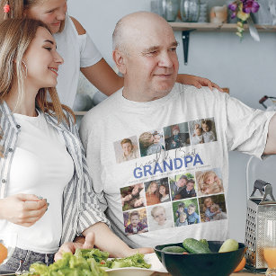 Worlds Best Grandpa   Photo Collage T-Shirt