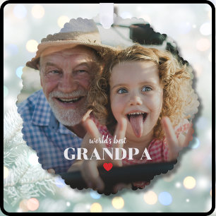 World's Best Grandpa Photo Gift For Grandad Ornament Card