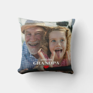 World's Best Grandpa Photo Gift For Grandfather Throw Pillow