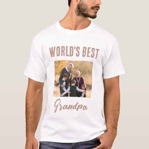 Worlds Best Grandpa Photo T_Shirt
