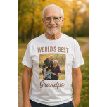World's Best Grandpa Photo T-Shirt<br><div class="desc">Celebrate Grandpa in style with our World’s Best Grandpa photo t-shirt — a perfect gift that’s as heartfelt as it is memorable. This custom tee features a cherished family photo and bold, loving text, making it a standout present for Father's Day, birthdays, or just because. Soft, comfortable, and made to...</div>