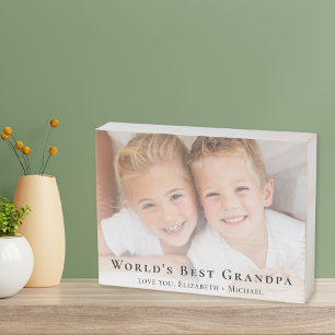 World's Best Grandpa Photo Wooden Box Sign