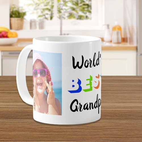 Worlds Best Grandpa Photos Personalized Colors Coffee Mug