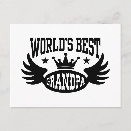 Worlds Best Grandpa Postcard