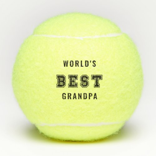 Worlds Best Grandpa Sports Lettering Monogram Tennis Balls