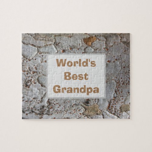 Worlds Best Grandpa Tree Bark Photo Rustic Outdoor Jigsaw Puzzle