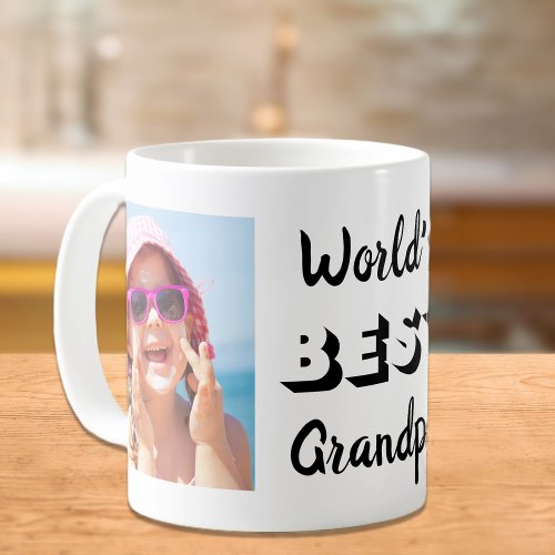 Worlds Best Grandpa Two Photos Personalized Coffee Mug
