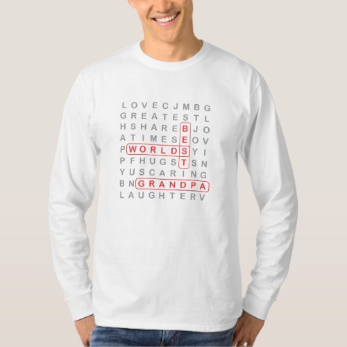 Worlds Best Grandpa Word Search T_Shirt