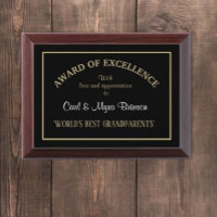 World's Best Grandparents Award Plaque