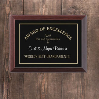 World's Best Grandparents Award Plaque