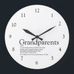 Worlds Best Grandparents Black and White Large Clock<br><div class="desc">Personalize for your special grandparents to create a unique gift. A perfect way to show them how amazing they are every day. Designed by Thisisnotme©</div>