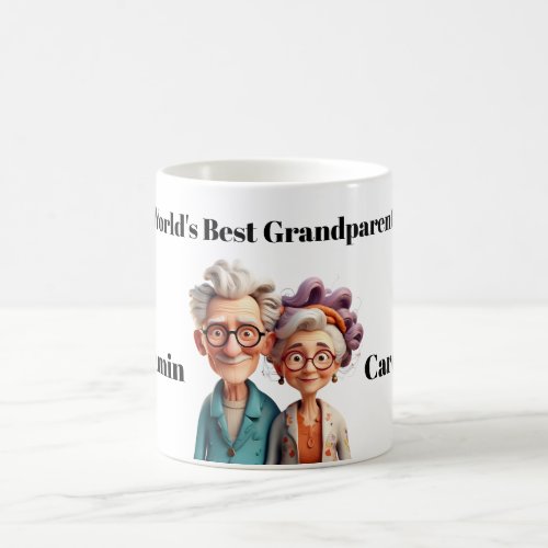 Worlds Best Grandparents _ cartoonish  funny Magic Mug