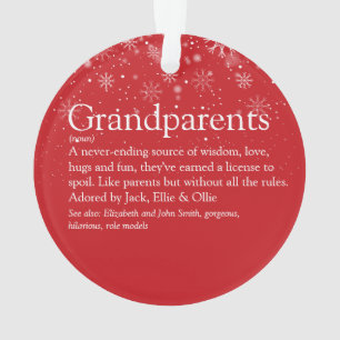 World's Best Grandparents Definition Photo Ornament