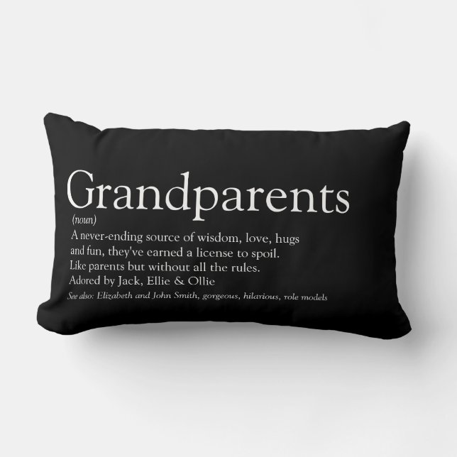 World's Best Grandparents Ever Definition Fun Lumbar Pillow (Front)