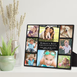 World's Best Grandparents Photo Collage Black Plaque<br><div class="desc">Give the world's best grandparents an elegant custom multi-photo collage plaque that they will treasure and enjoy for years. You can personalize with eight photos of grandchildren, children, other family members, pets, etc., personalize the expression "World's Best Grandparents" and add their grandchildren's names, all in modern white typography against a...</div>