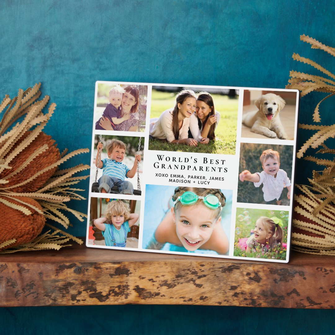 World's Best Grandparents Photo Collage Plaque | Zazzle