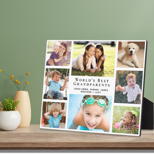 Worlds Best Grandparents Photo Collage Plaque