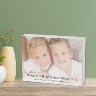 World's Best Grandparents Photo Wooden Box Sign