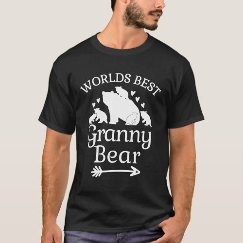 Worlds Best Granny Bear Hearts Arrow Cubs Grandmot T_Shirt
