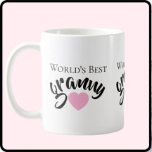 Worlds Best Granny Cute Heart White Elegant
