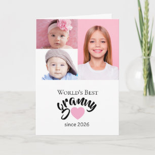 Worlds Best Granny Since Year 3 Photo Cute Card