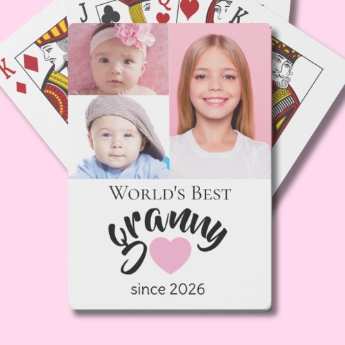 Worlds Best Granny Since Year 3 Photo Cute Poker Cards