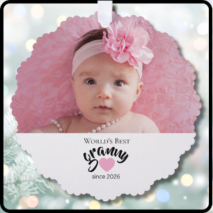 Worlds Best Granny Since Year Photo Cute Ornament Card