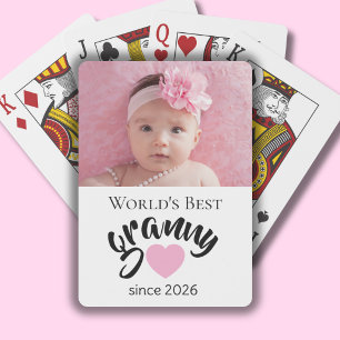 Worlds Best Granny Since Year Photo Cute Poker Cards