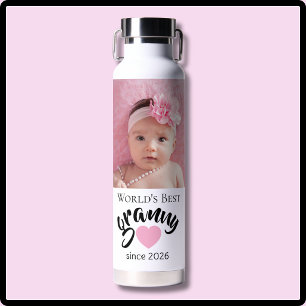 Worlds Best Granny Since Year Photo Cute Water Bottle