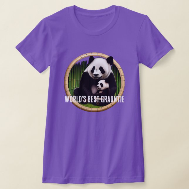 "World's Best Grauntie" & Pandas T-Shirt (Laydown)