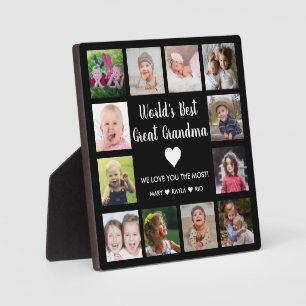 World's Best Great Grandma  12 Photo Black  Plaque