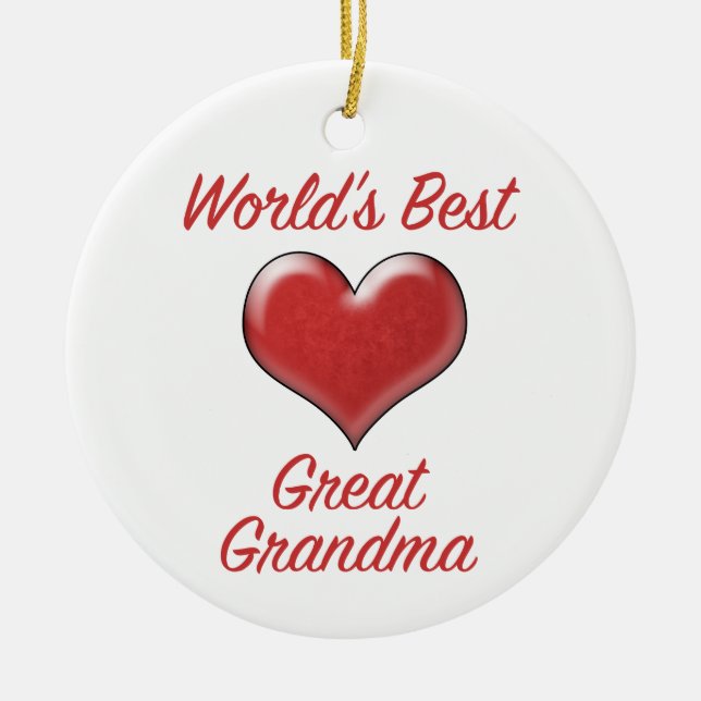 World's Best Great Grandma Ceramic Ornament (Front)