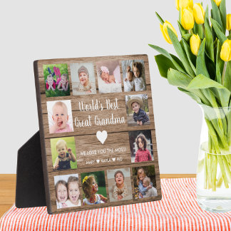World's Best Great Grandma Grandkids 12 Photo   Plaque