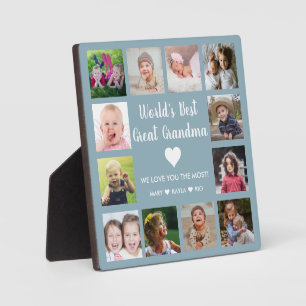 World's Best Great Grandma Grandkids 12 Photo   Plaque