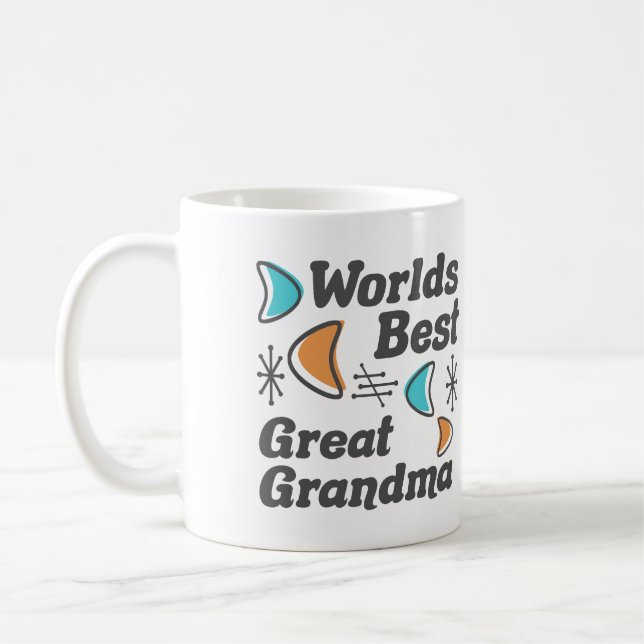 Worlds Best Great Grandma Retro Coffee Mug (Left)
