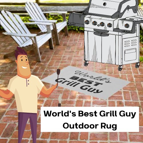 Worlds Best Grill Guy Novelty Outdoor Rug