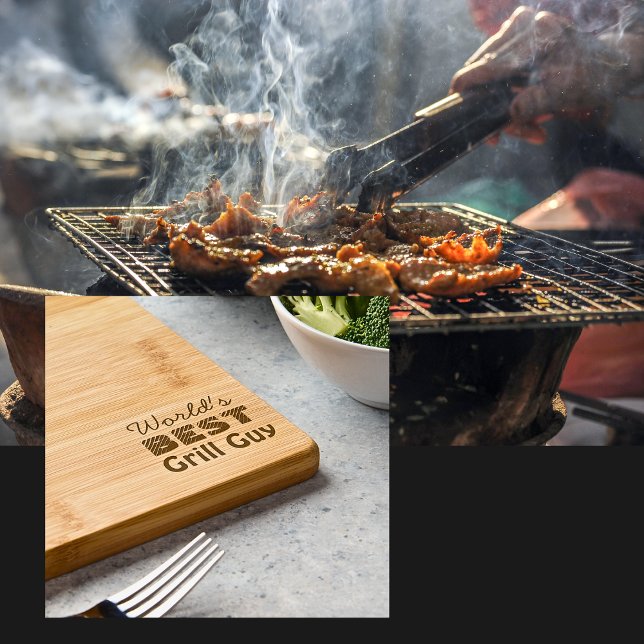 World's Best Grill Guy Personalized Father's Day  Engraved Cutting Board (Creator Uploaded)