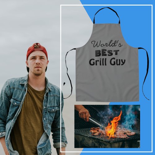 Worlds Best Grill Guy Quote Mens Long Apron