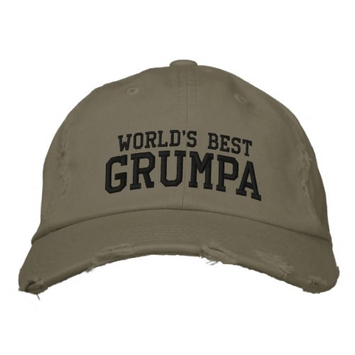 Worlds Best Grumpa  Funny Grandpa Personalized Embroidered Baseball Cap