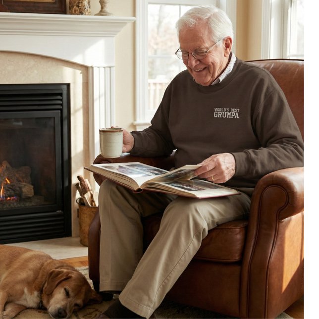 World's Best Grumpa Funny Grandpa Personalized Embroidered Sweatshirt (Creator Uploaded)