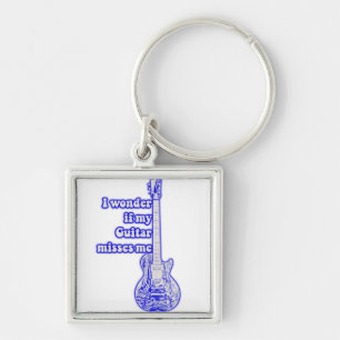 World's best guitarist ever. vintage blue keychain