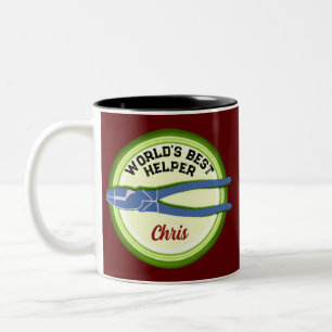 World's Best Helper Electrician Two-Tone Coffee Mug