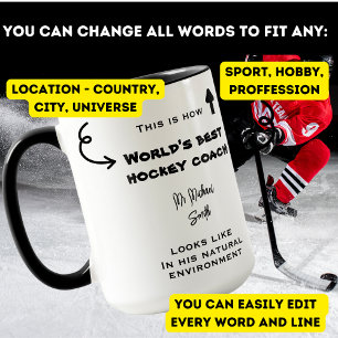 Worlds best hockey coach christmas gift funny  mug